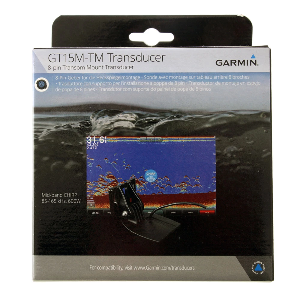 Garmin GT15M-TM Transom Mount Transducer CHIRP Mid-Band 85/165kHz 3 Garmin GT15M-TM Transom Mount Transducer CHIRP Mid-Band 85/165kHz