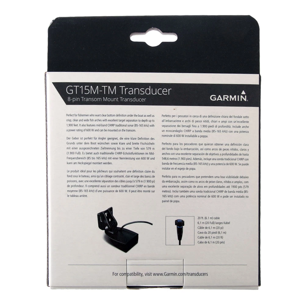 Garmin GT15M-TM Transom Mount Transducer CHIRP Mid-Band 85/165kHz 4 Garmin GT15M-TM Transom Mount Transducer CHIRP Mid-Band 85/165kHz - Image 2
